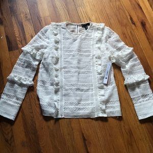 Aqua long sleeve lace top